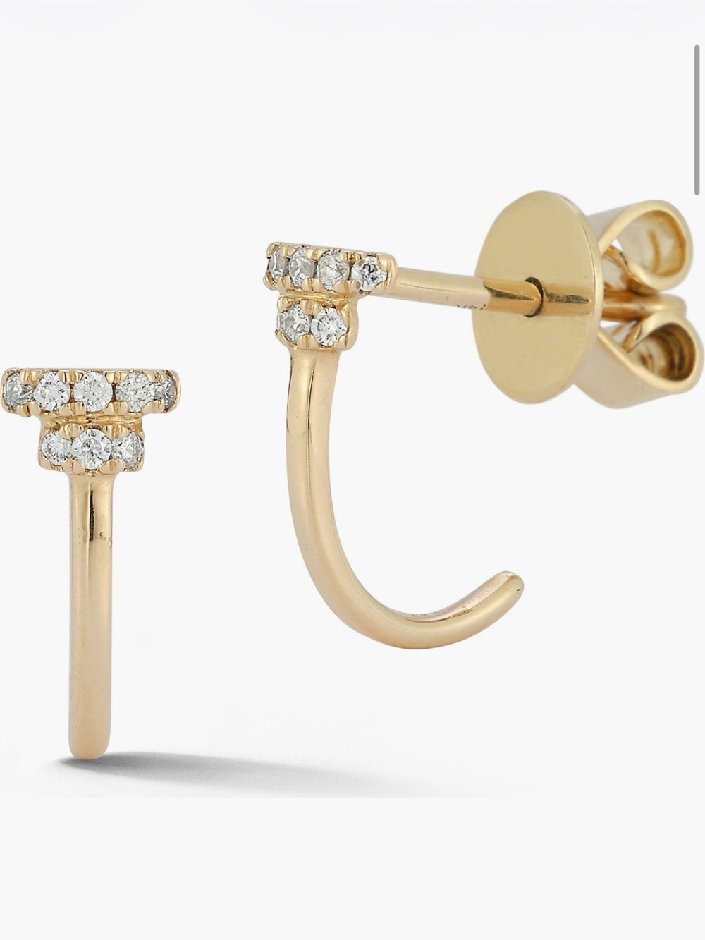 Dana Rebecca Designs Silvie Rose Diamond Bar Huggie Hoop Earrings